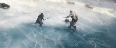 Beautiful shots,Thorin and Azog on ice lake at Ravenhill